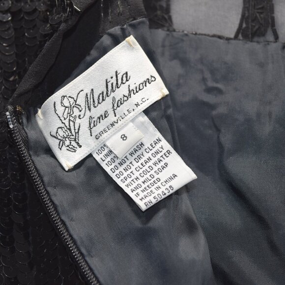 Matita Fine Women's Size 8 BLACK Fashions Silk Sequin Dress Worn Once - Picture 5 of 8